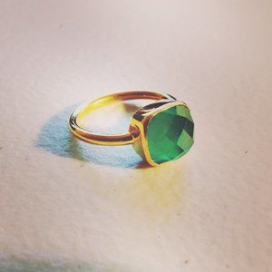 Emerald Cut Eternity Ring, Gold Square Ring